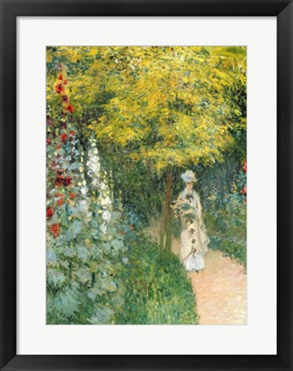 Framed Art Rose Garden, 1876 by Claude Monet Wall Decor 18x24 Artwork